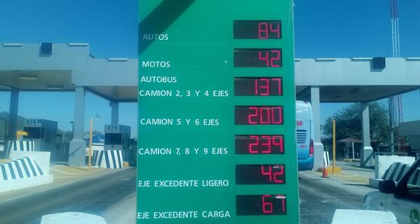 Suben tarifas de peaje en la Cuatro Carriles en un tres por ciento más