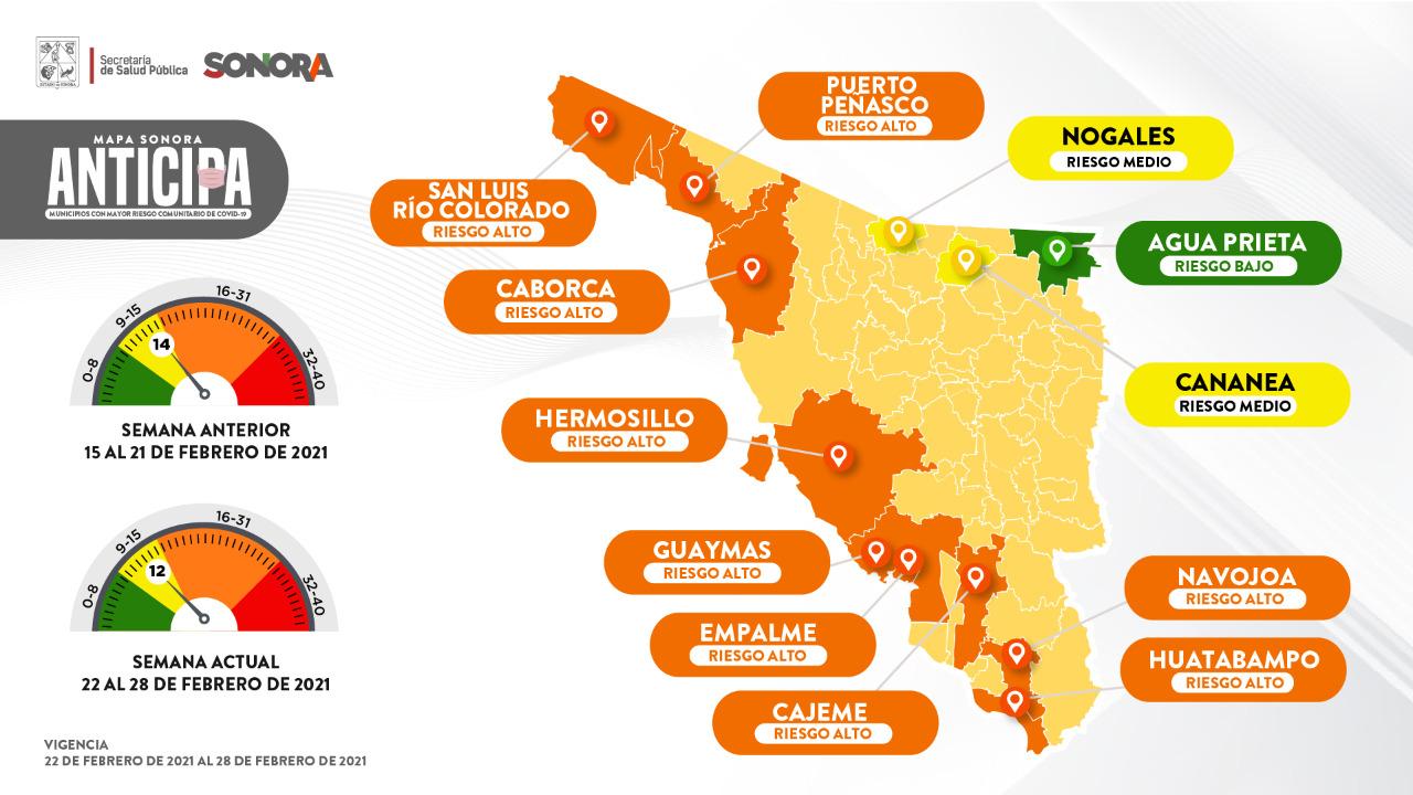 Municipios dan resultados contra COVID-19 en Mapa Sonora Anticipa: Salud Sonora Municipios dan resultados contra COVID-19 en Mapa Sonora Anticipa: Salud Sonora