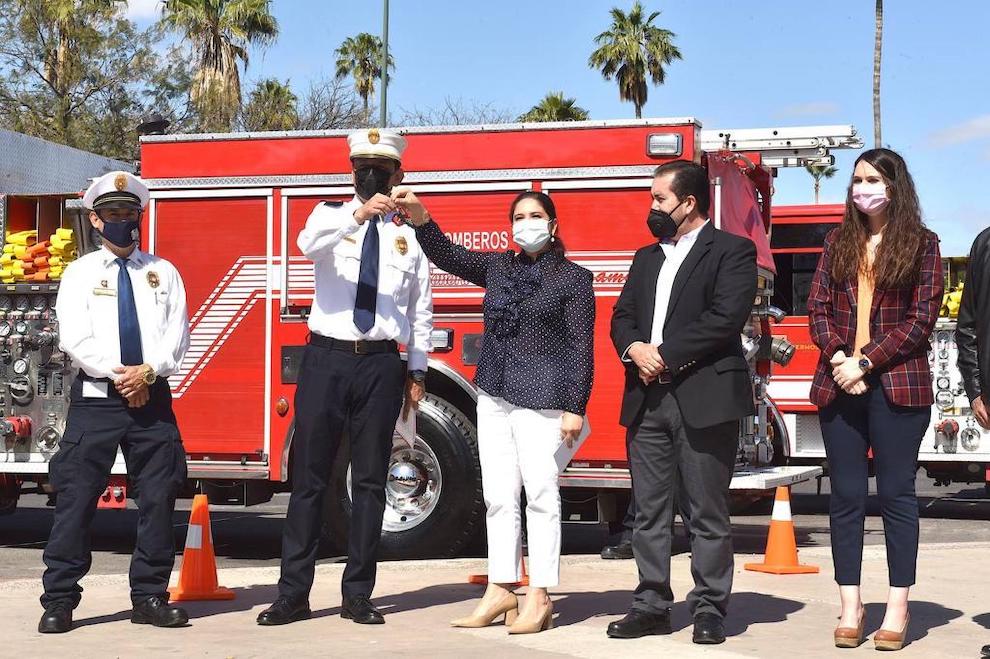 Concreta Celida López inversión histórica para Bomberos de Hermosillo