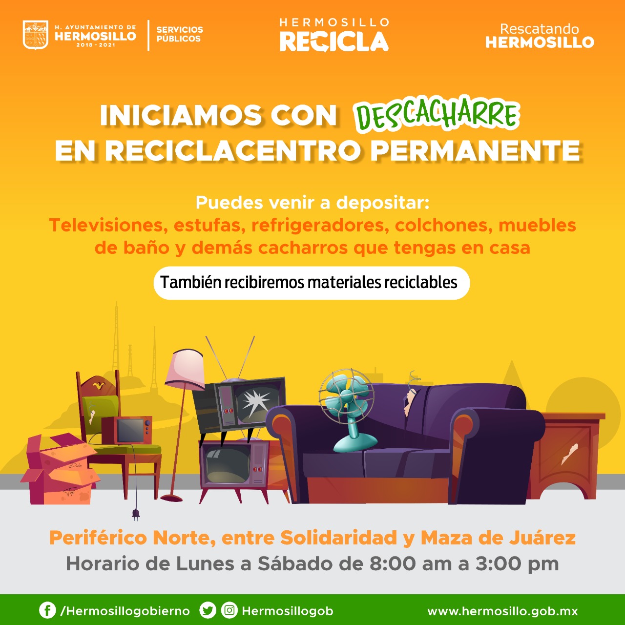 Anuncia Servicios Públicos Municipales centro de descacharre