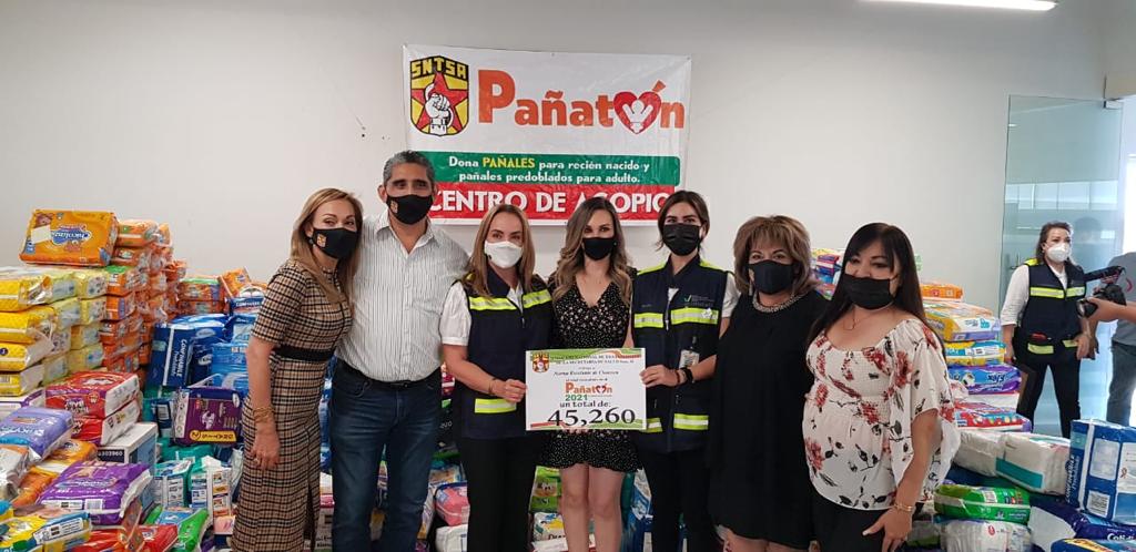 Recibe Voluntariado de Salud Sonora 45 mil 260 pañales del Sindicato de trabajadores de la SS