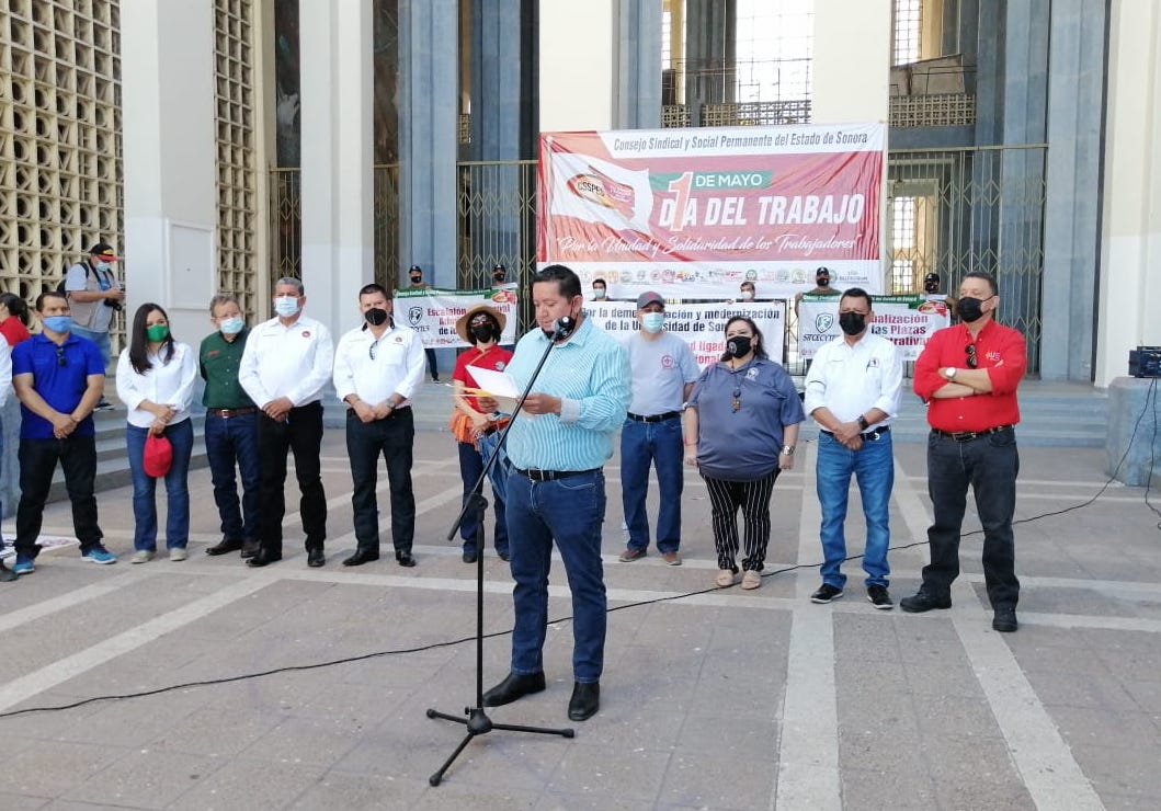 Sindicatos conmemoran Día del Trabajo sin desfile
