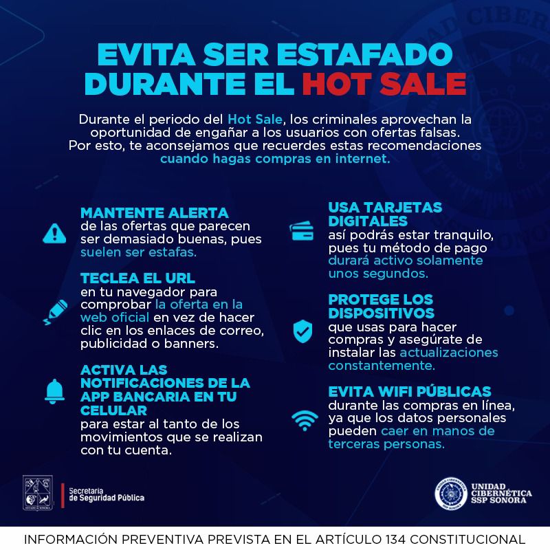 Advierte Unidad Cibernética de SSP por estafas al comprar durante el Hot Sale