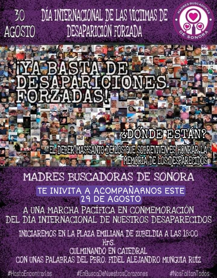 Invitan a la marcha por el Día Internacional de las Víctimas de Desaparición Forzada