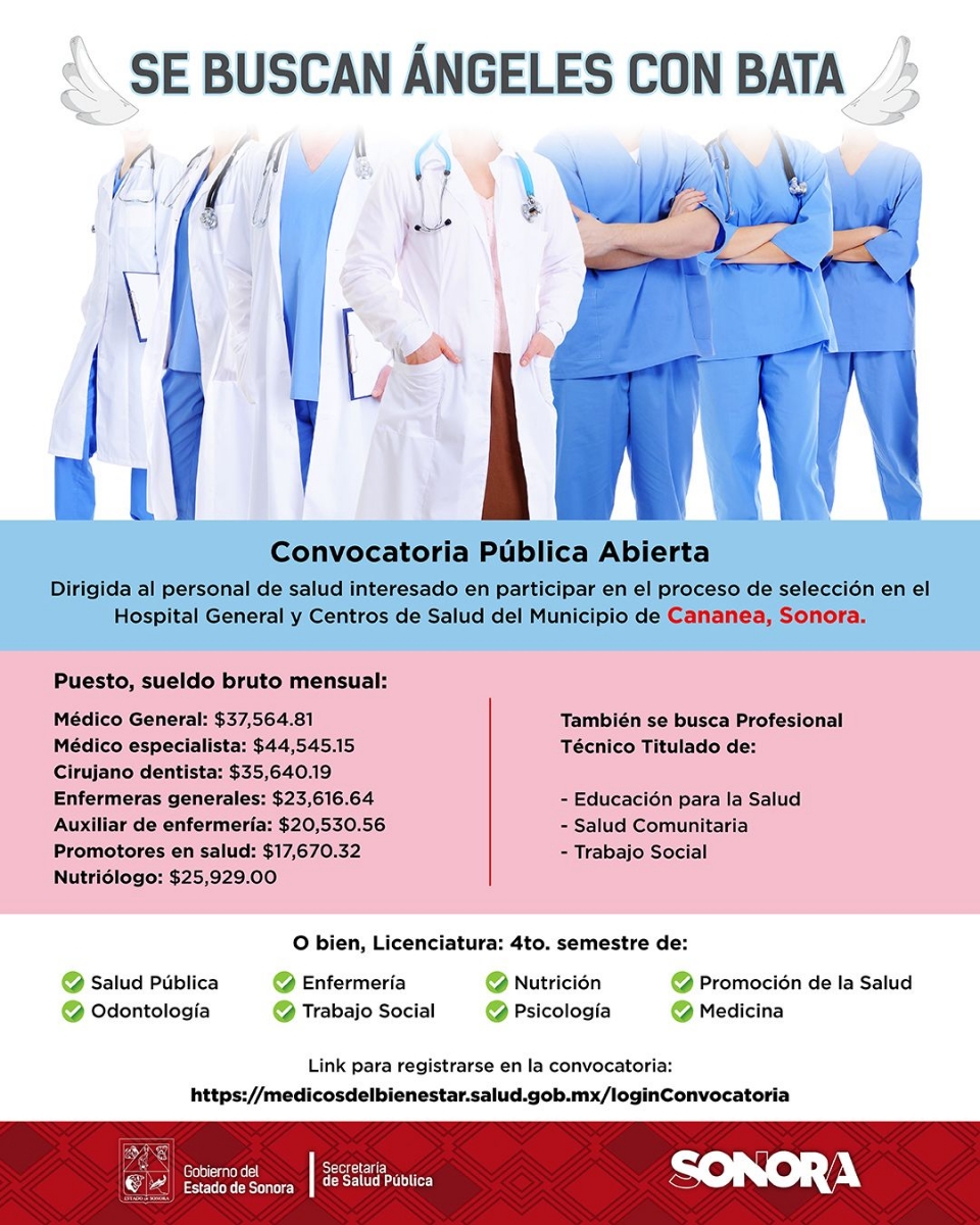 Salud Sonora busca Ángeles de bata para Centros de Salud de la entidad