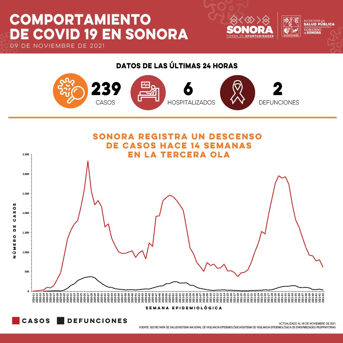 Suman 239 casos nuevos de Covid-19