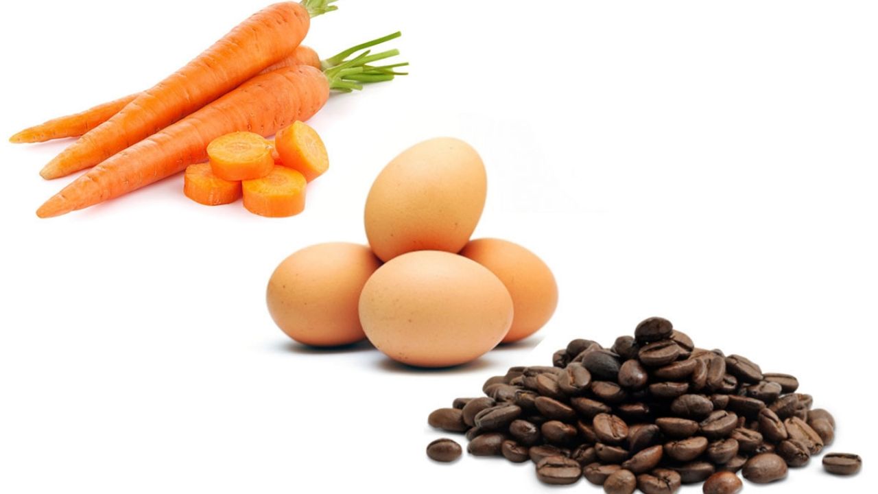 ¿Zanahoria, huevo o café?