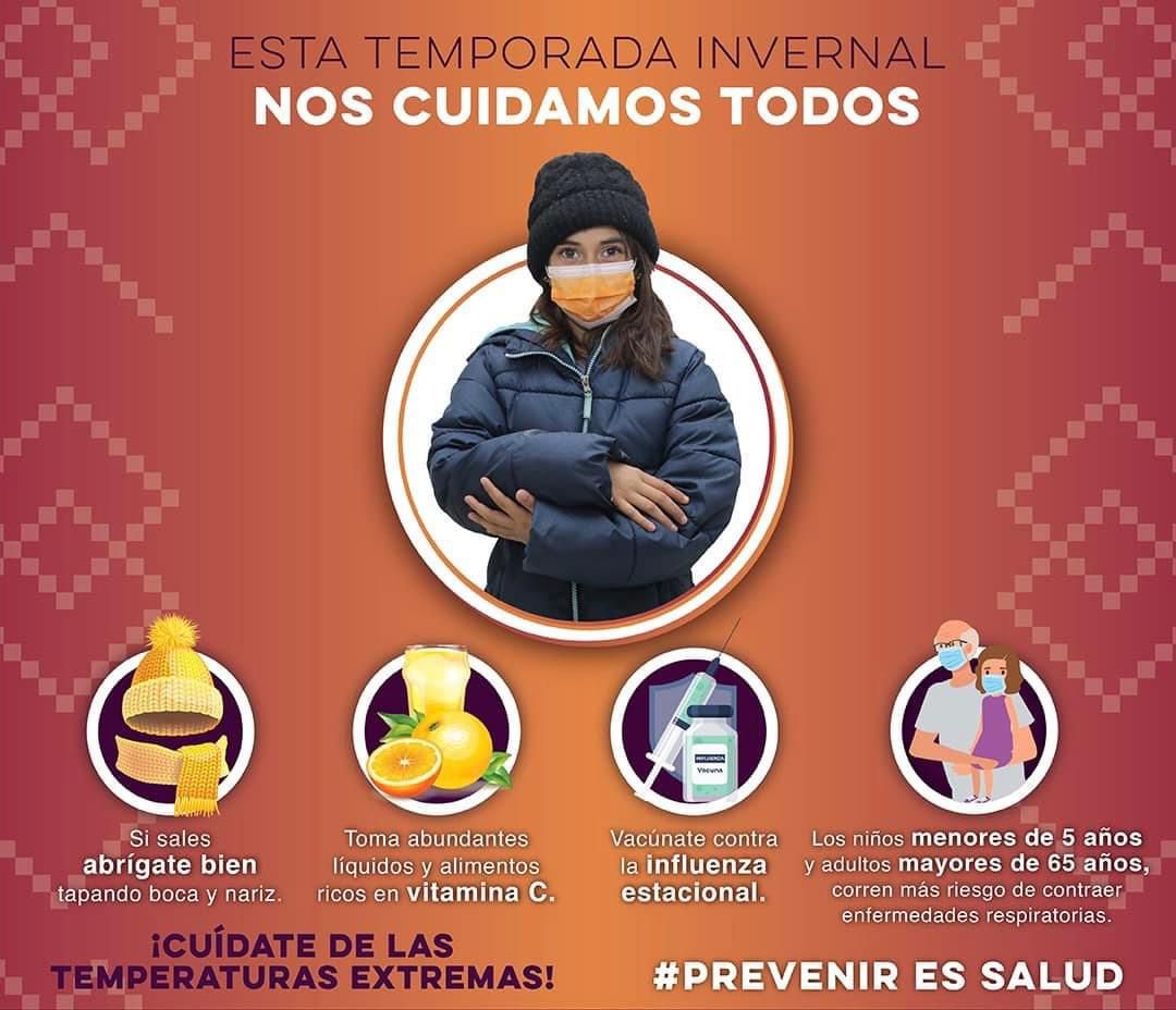 Llama Secretaría de Salud a extremar precauciones ante frente frío