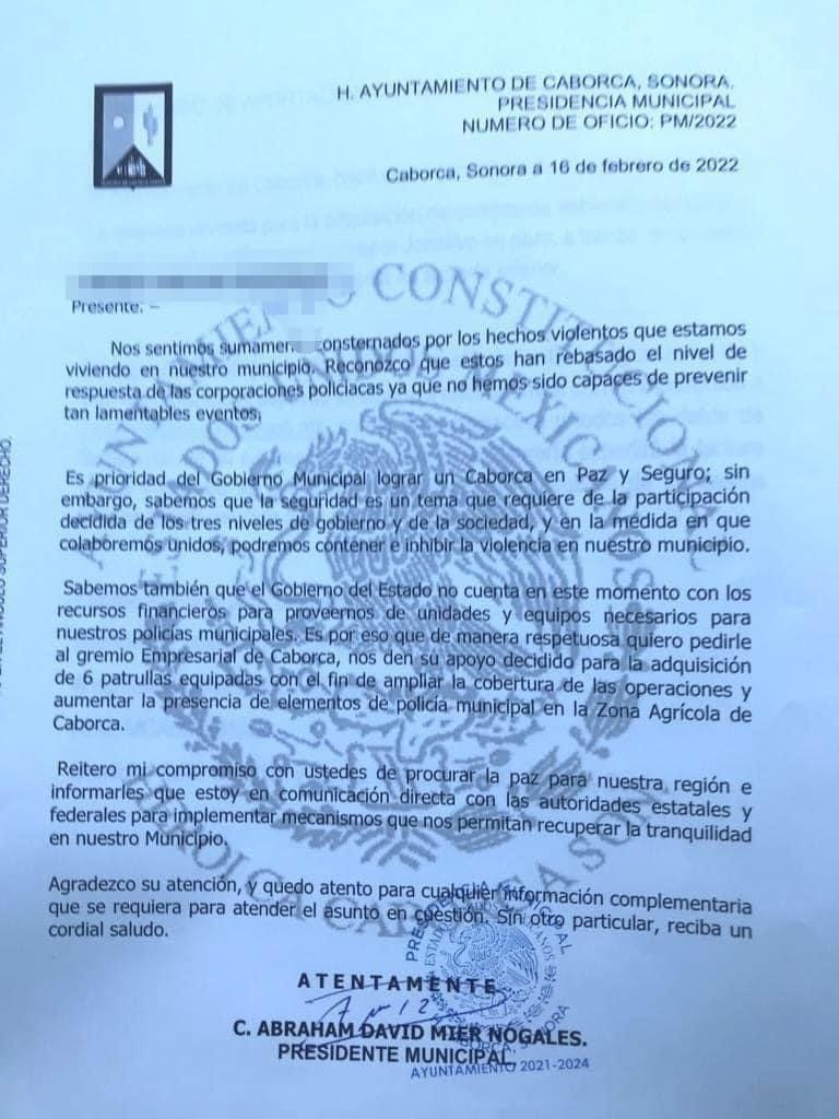 Piden colaboración de IP alcalde de Caborca para comprar patrullas » porque no hay dinero» 