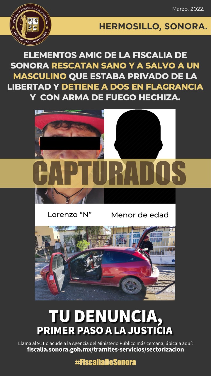 Rescatan a sujeto privado de la libertad en Hermosillo