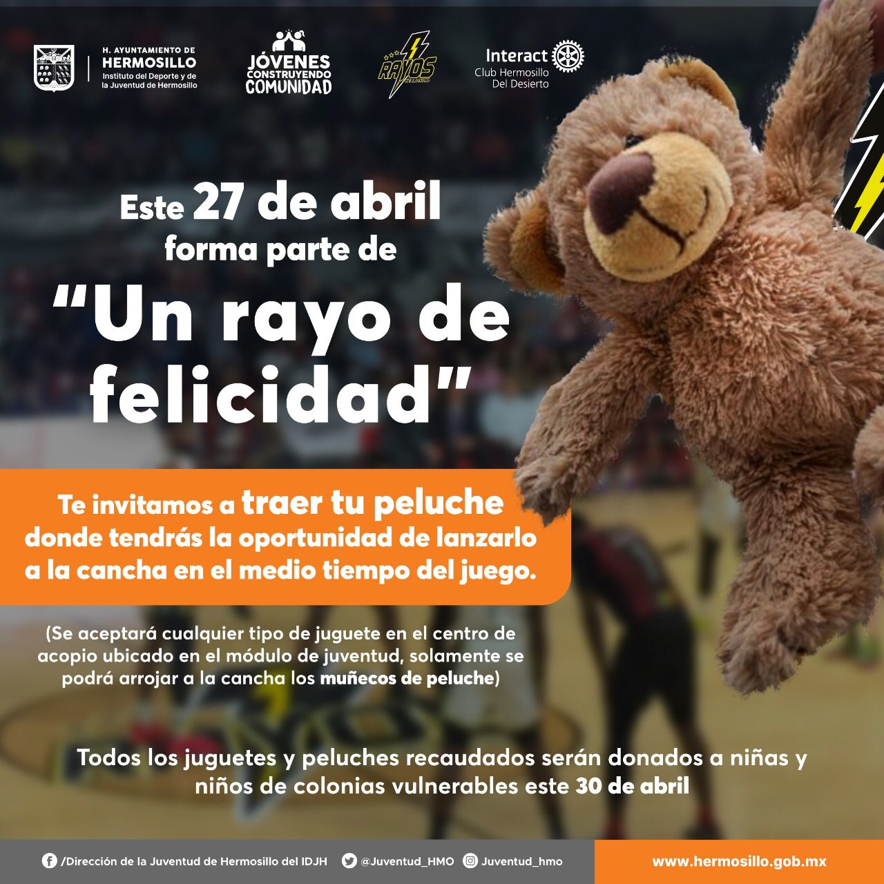 Invita IDJH a donar juguetes en campaña “Un rayo de felicidad”