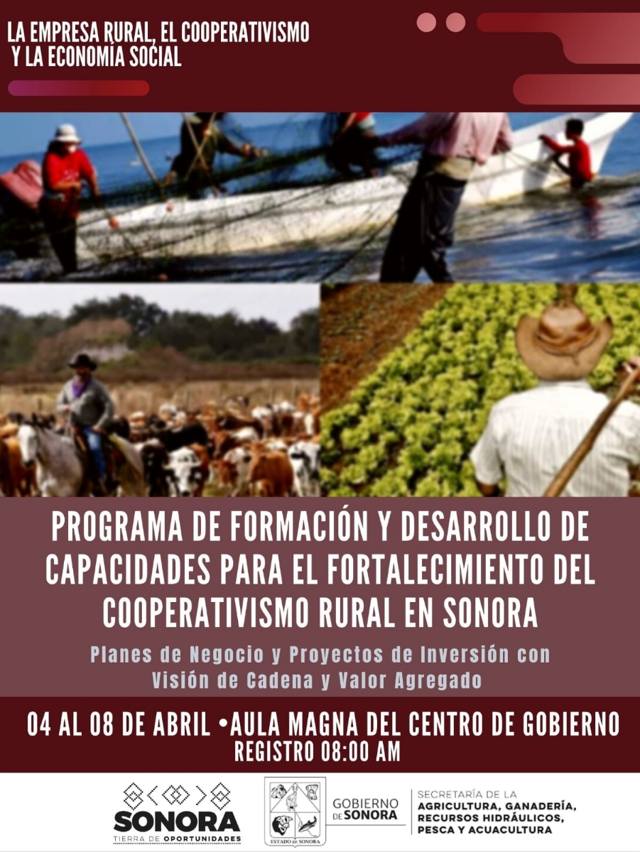 Arranca Secretaría de Agricultura diplomado para convertir al cooperativismo en punta de lanza del campo sonorense