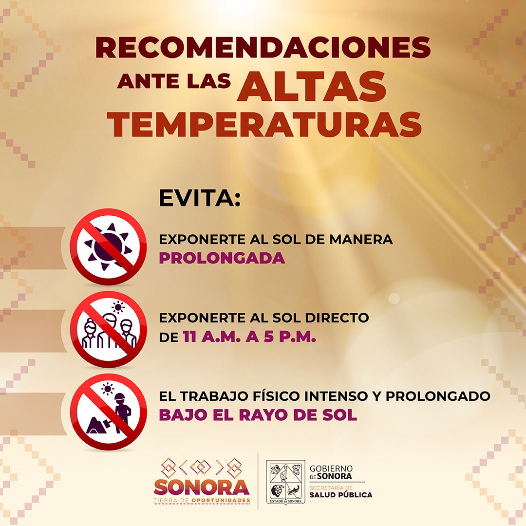 Llama Salud Sonora a extremar precauciones ante altas temperaturas