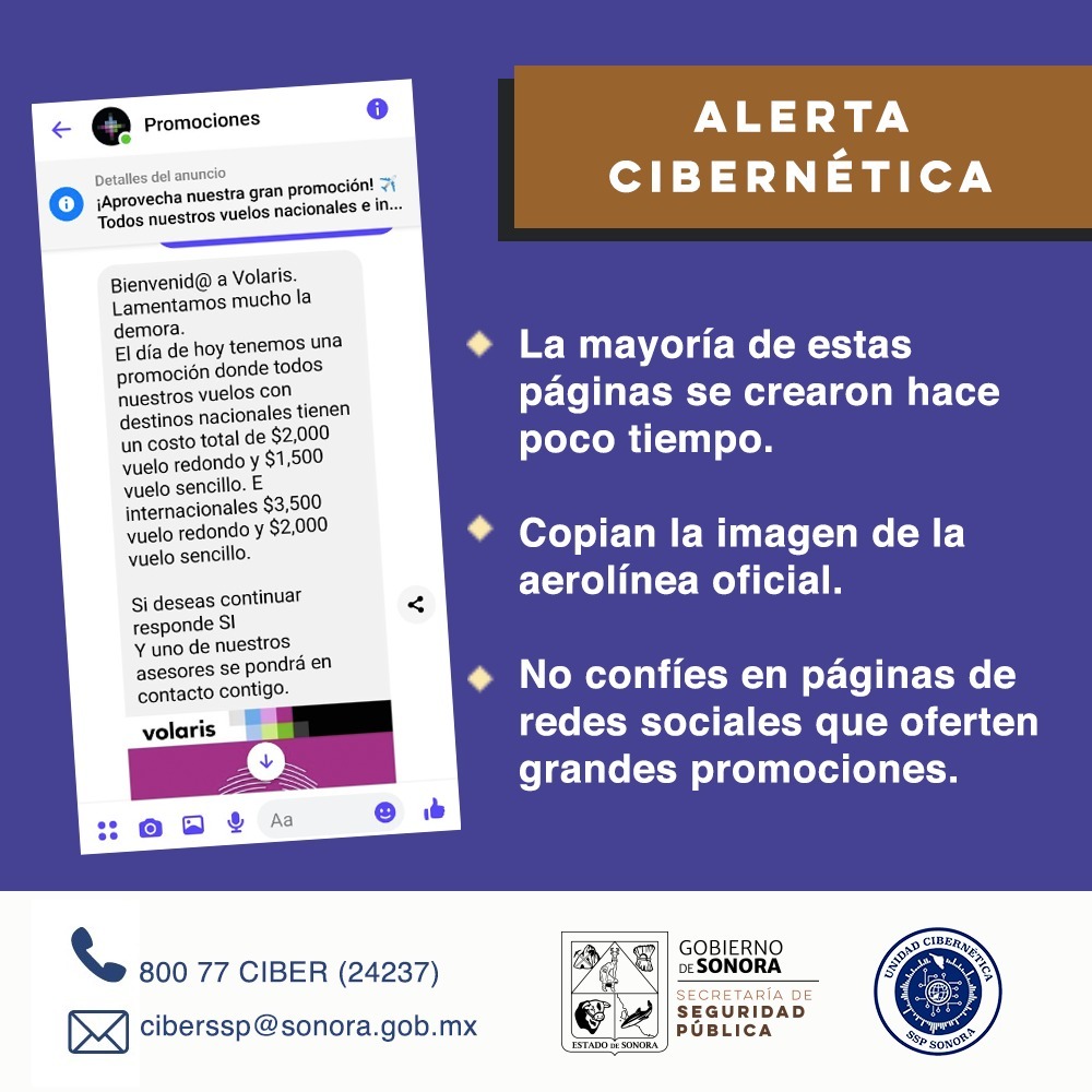 Unidad Cibernética de Sonora reporta página fraudulenta que oferta vueltos a bajo costo