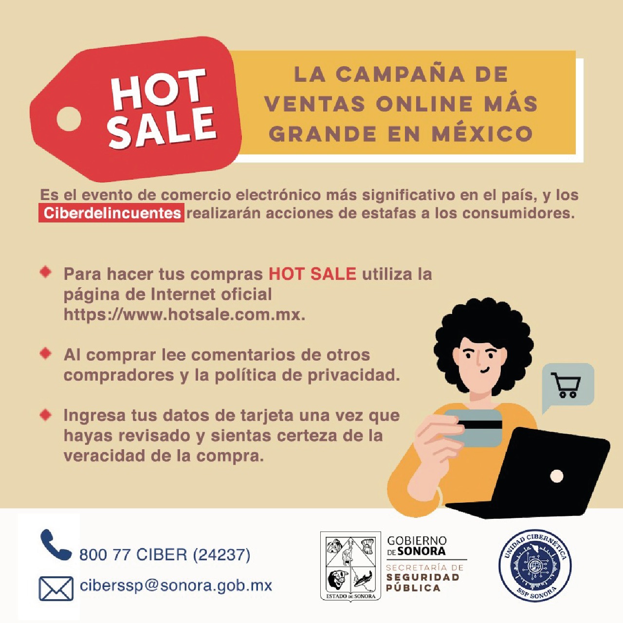 Recomienda Unidad Cibernética reforzar medidas de prevención en compras en línea durante Hot Sale