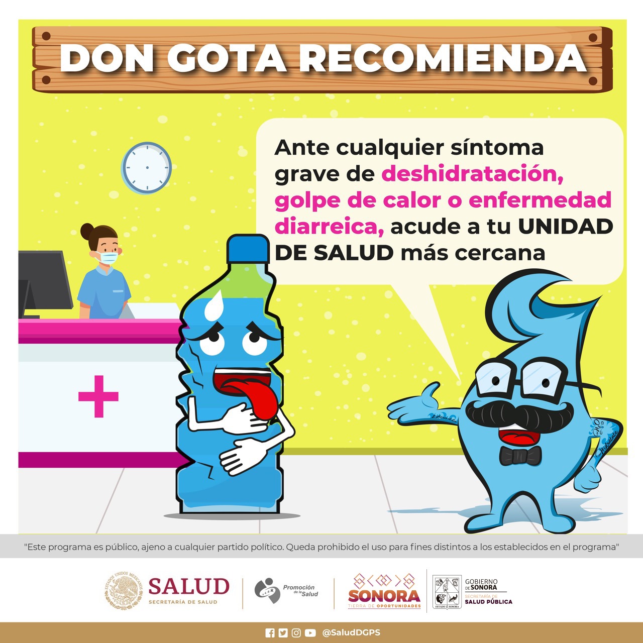 La Secretaría de Salud exhorta a la población a cuidarse de las deshidrataciones y golpes de calor
