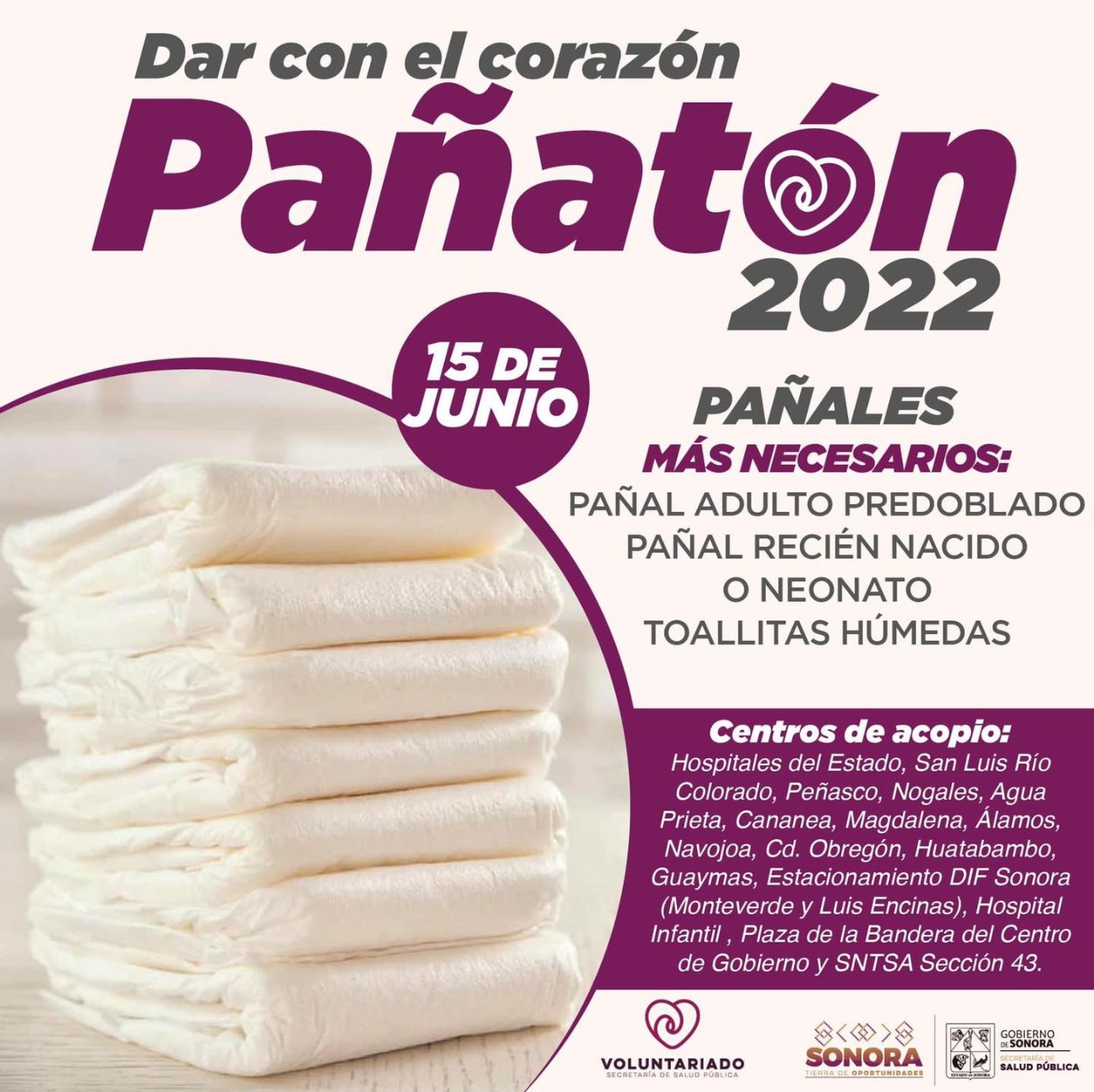 La Secretaría de Salud invita a la población a formar parte del Pañatón 2022 La Secretaría de Salud invita a la población a formar parte del Pañatón 2022