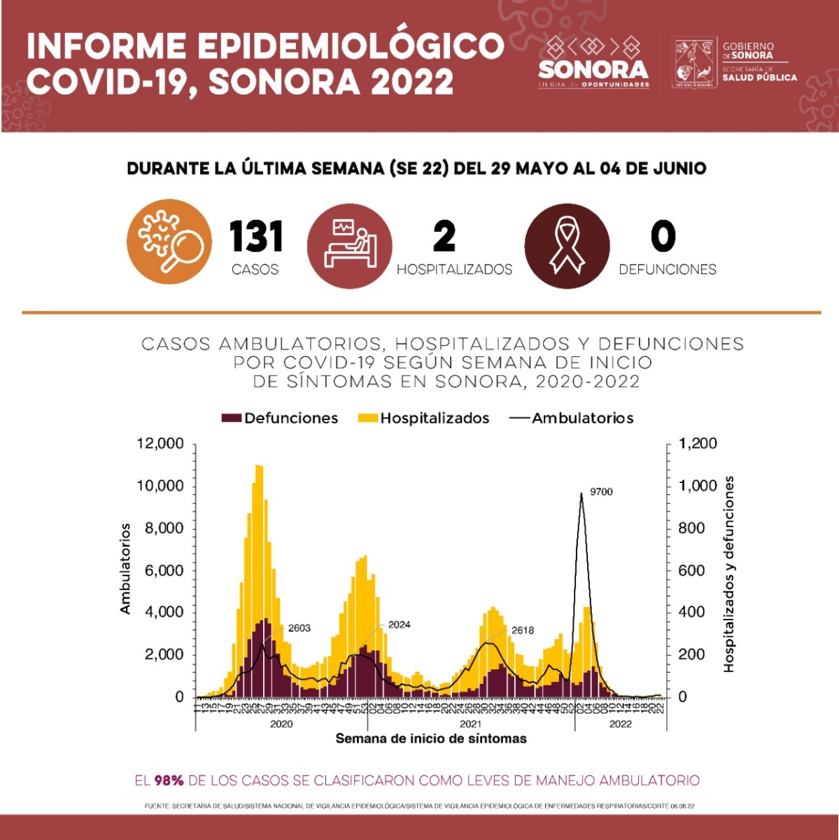 Confirma Secretaría de Salud 131 casos y ninguna defunción por Covid-19