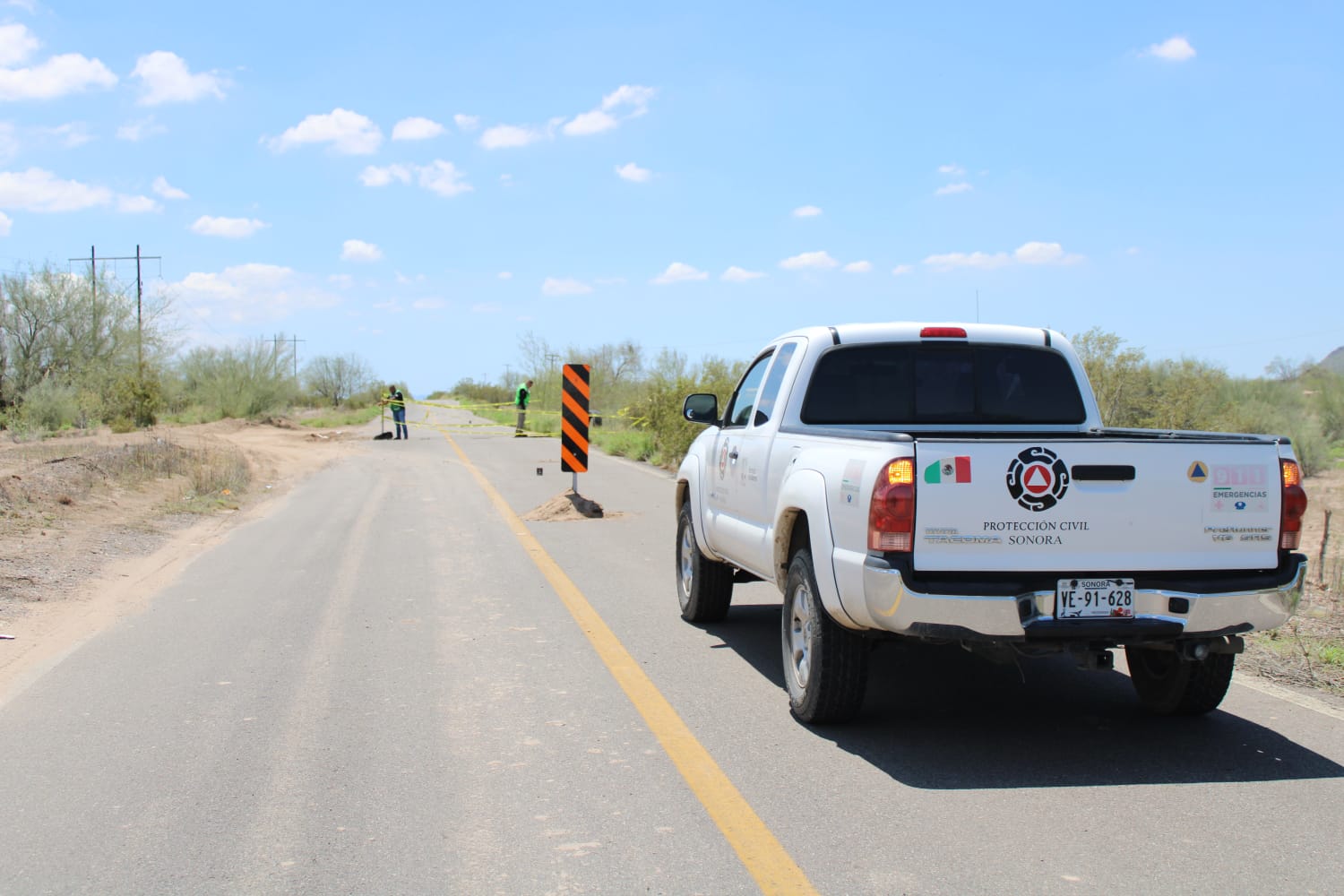 Protección Civil Sonora supervisa daños carreteros provocados por las lluvias