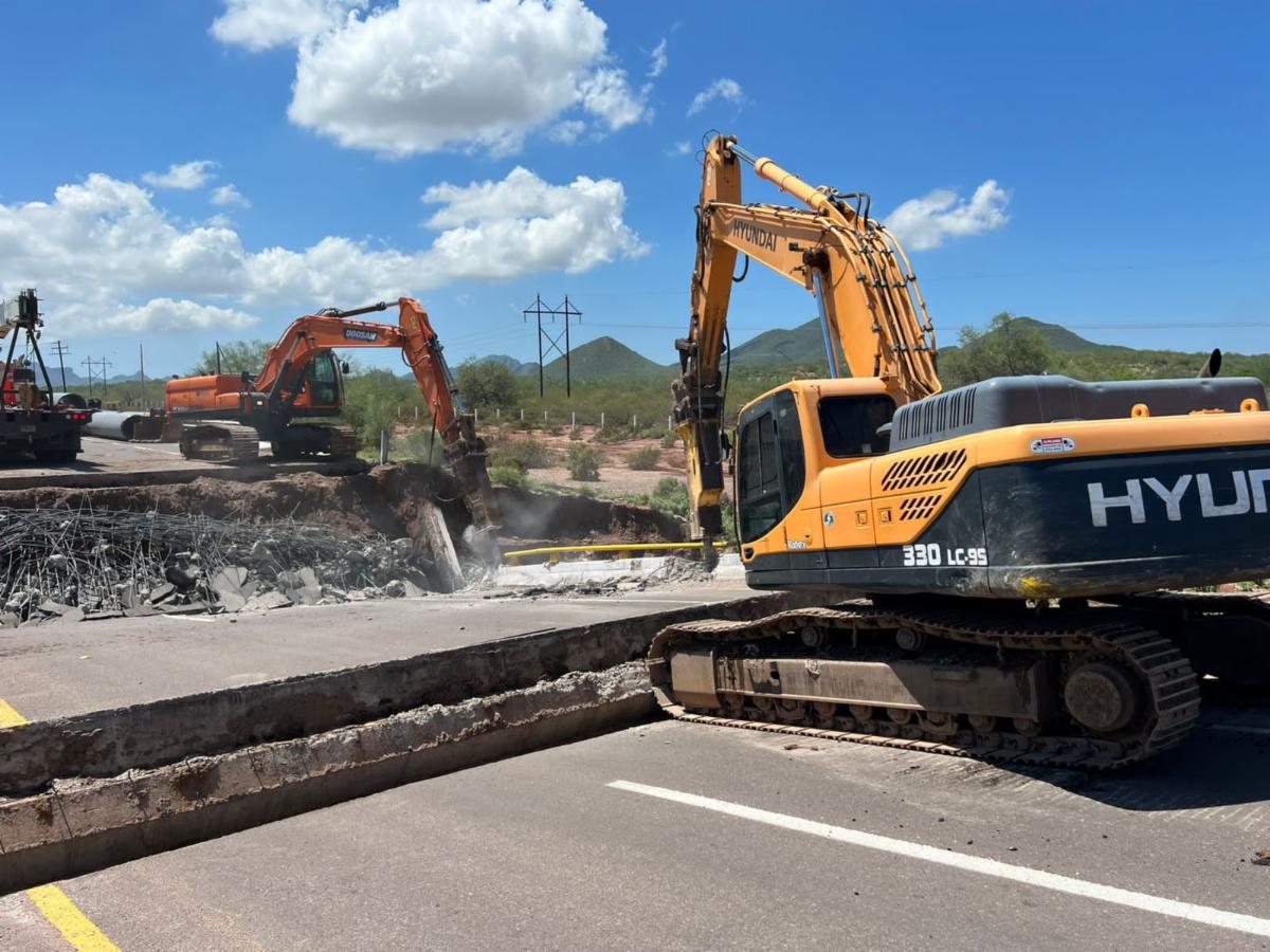 Avanzan trabajos de reparación de puentes colapsados en Guaymas-Empalme: gobernador Alfonso Durazo