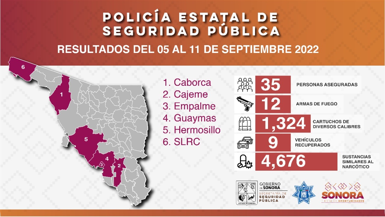 Operativo de la Policía Estatal incauta 12 armas de fuego durante acciones de seguridad en municipios