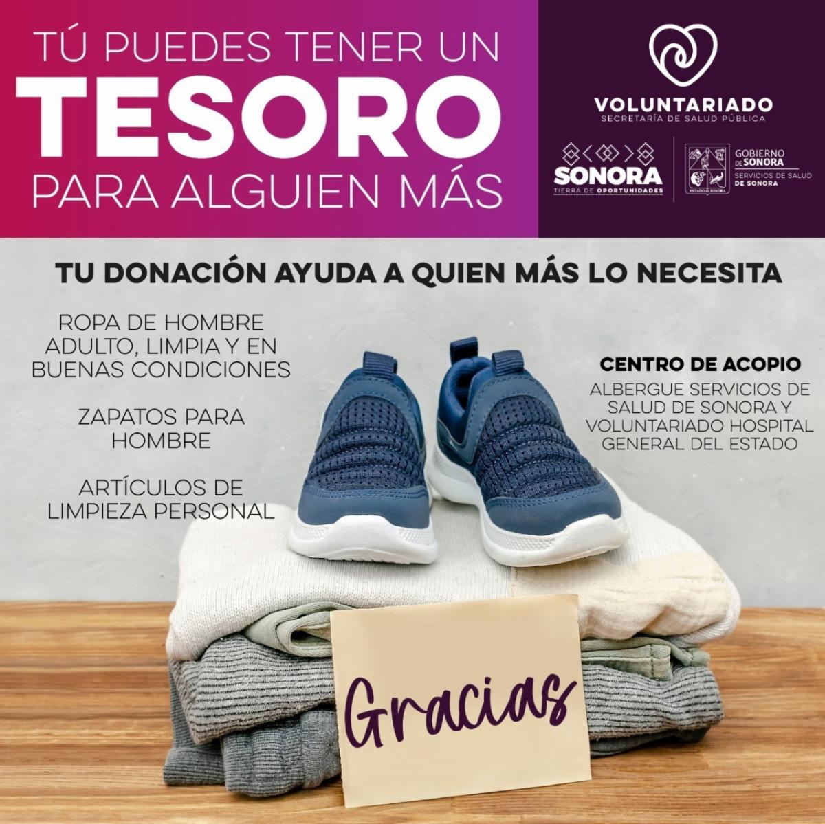 <strong>Inicia Secretaría de Salud colecta de ropa y artículos para hombre</strong>