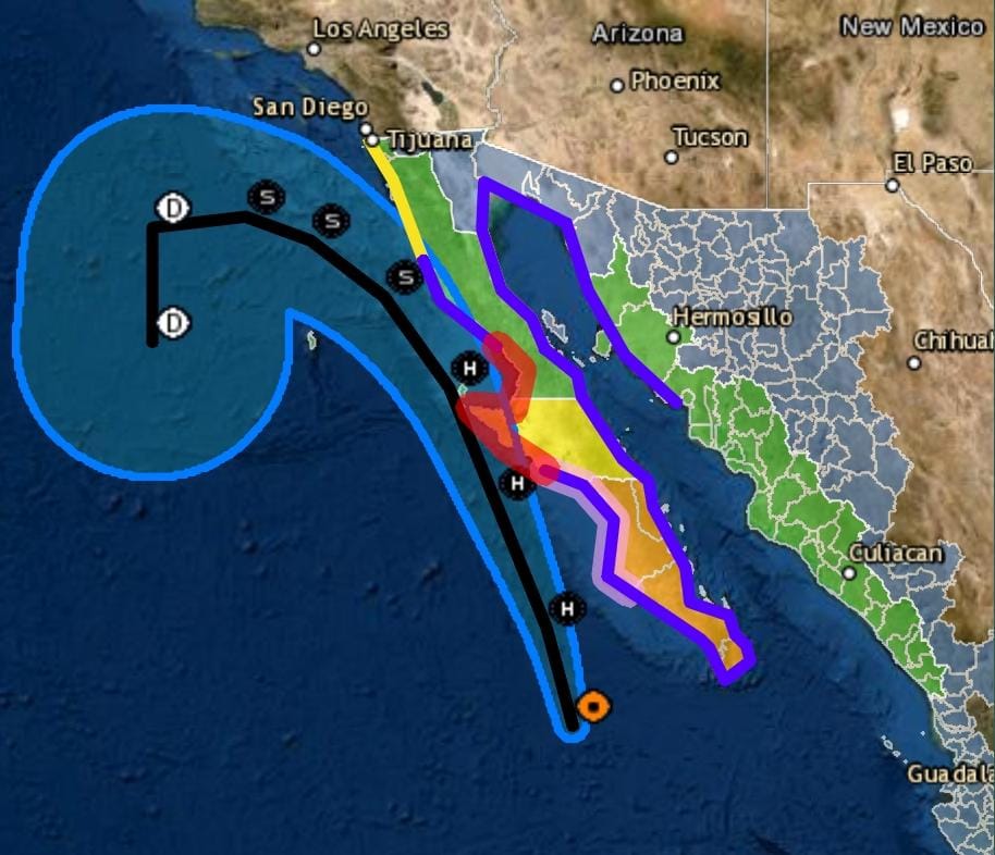 Mantiene Protección Civil Sonora monitoreo de huracán “Kay”