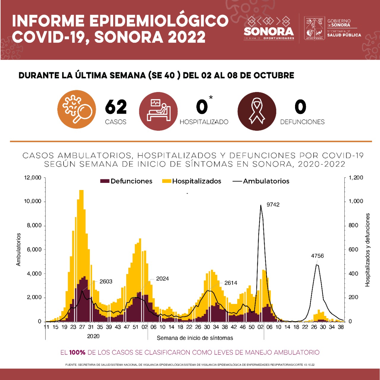 Confirma Secretaría de Salud 62 casos y ninguna defunción por Covid-19