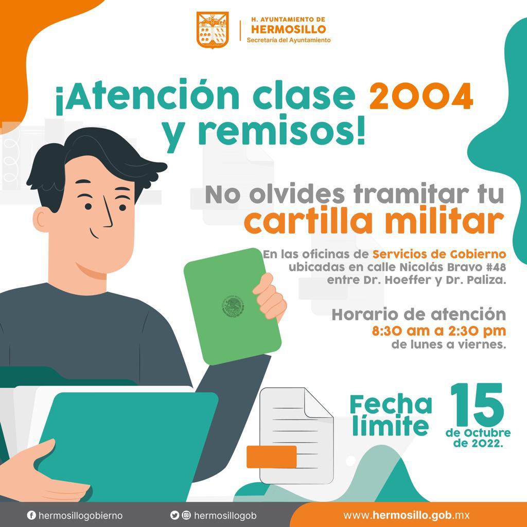 <strong>Este 15 de octubre concluye plazo para trámite de cartilla militar</strong>