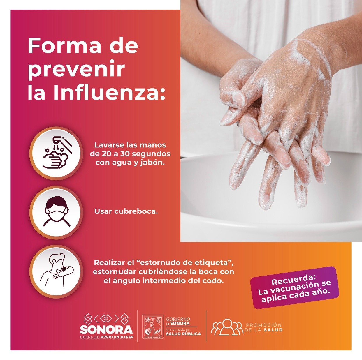 Continúa disponible vacuna contra influenza estacional