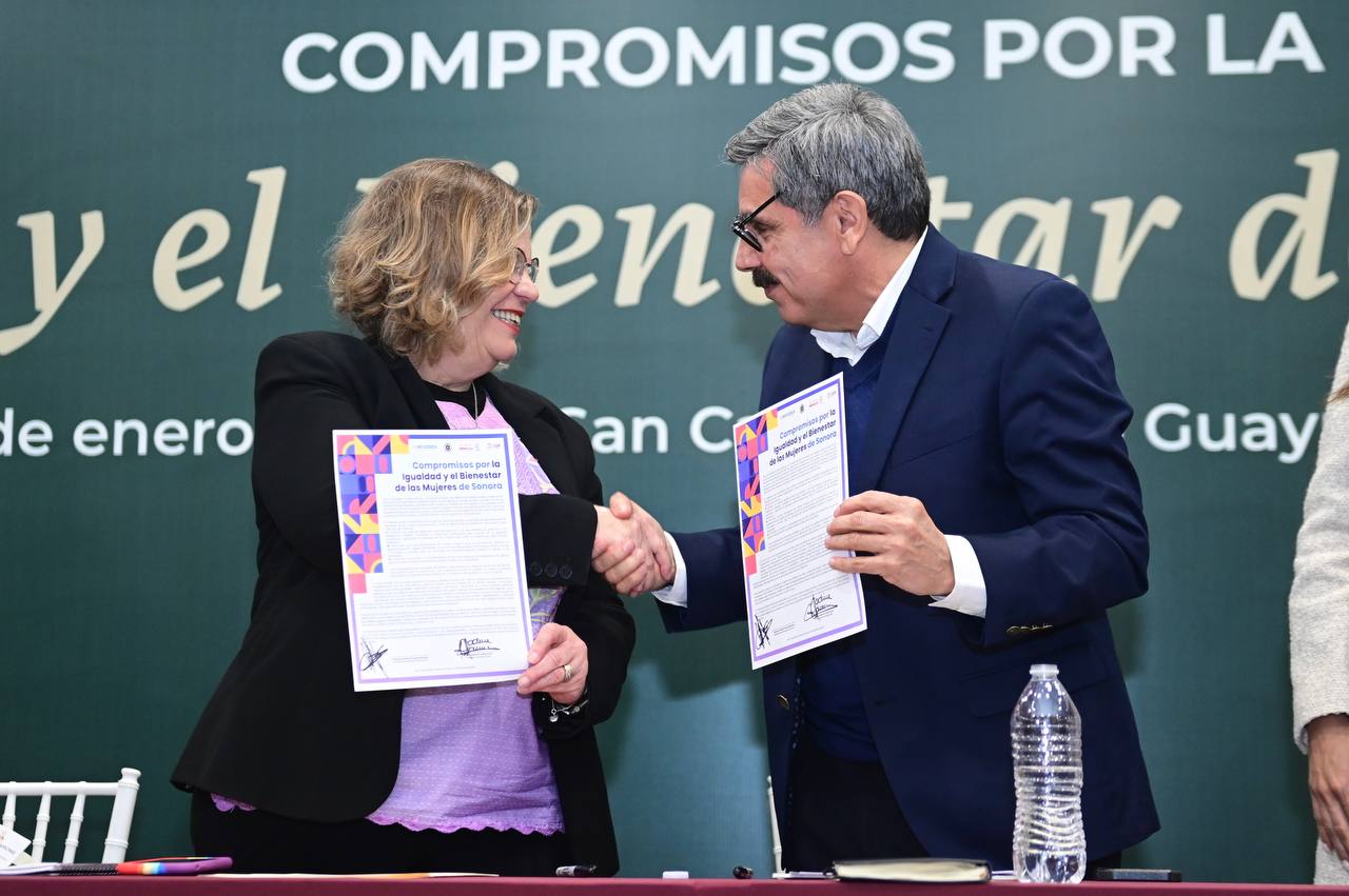 Gobierno de Sonora e Inmujeres firman compromisos por la igualdad y el bienestar de las mujeres