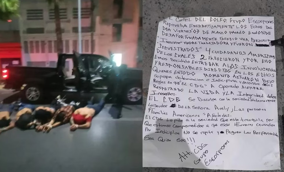 Cártel del Golfo ‘entrega’ a sicarios que secuestraron y asesinaron a estadounidenses en Matamoros; ofrece ‘disculpas’ a la sociedad