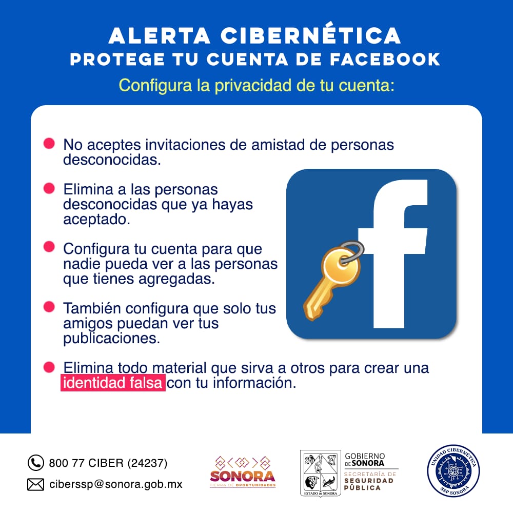 Sugiere Unidad Cibernética redoblar seguridad en cuentas de Facebook