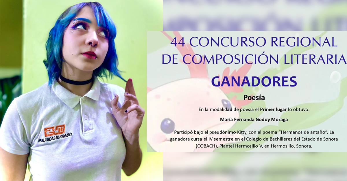 Gana alumna de Cobach Sonora primer lugar en poesía en concurso regional