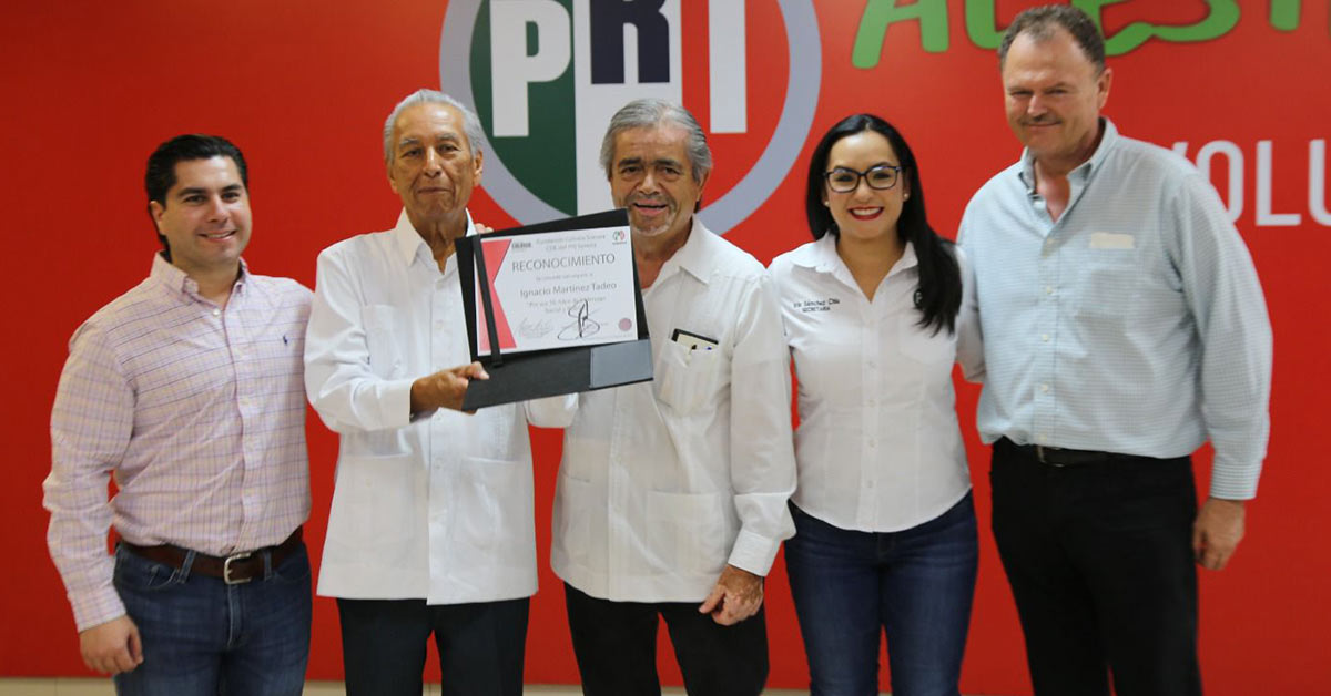 Reconoce PRI Sonora a Ignacio Martínez Tadeo