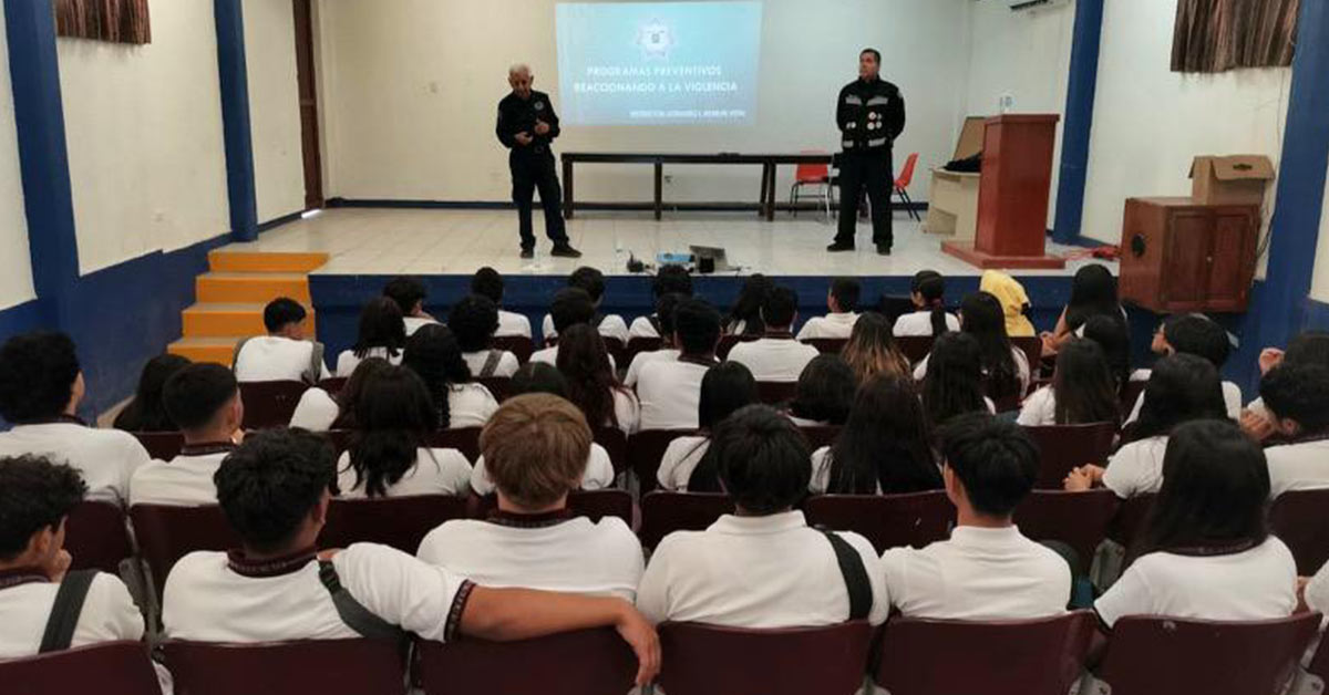 Realiza Secretaría de Seguridad feria de Servicios y Prevención de la Violencia en Cbtis 40 de Guaymas