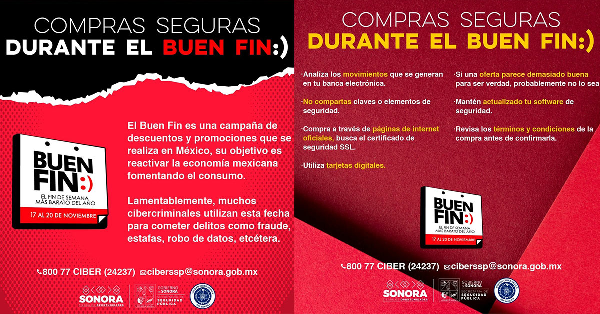 Comparte Unidad Cibernética de Sonora recomendaciones para compras seguras durante el Buen Fin