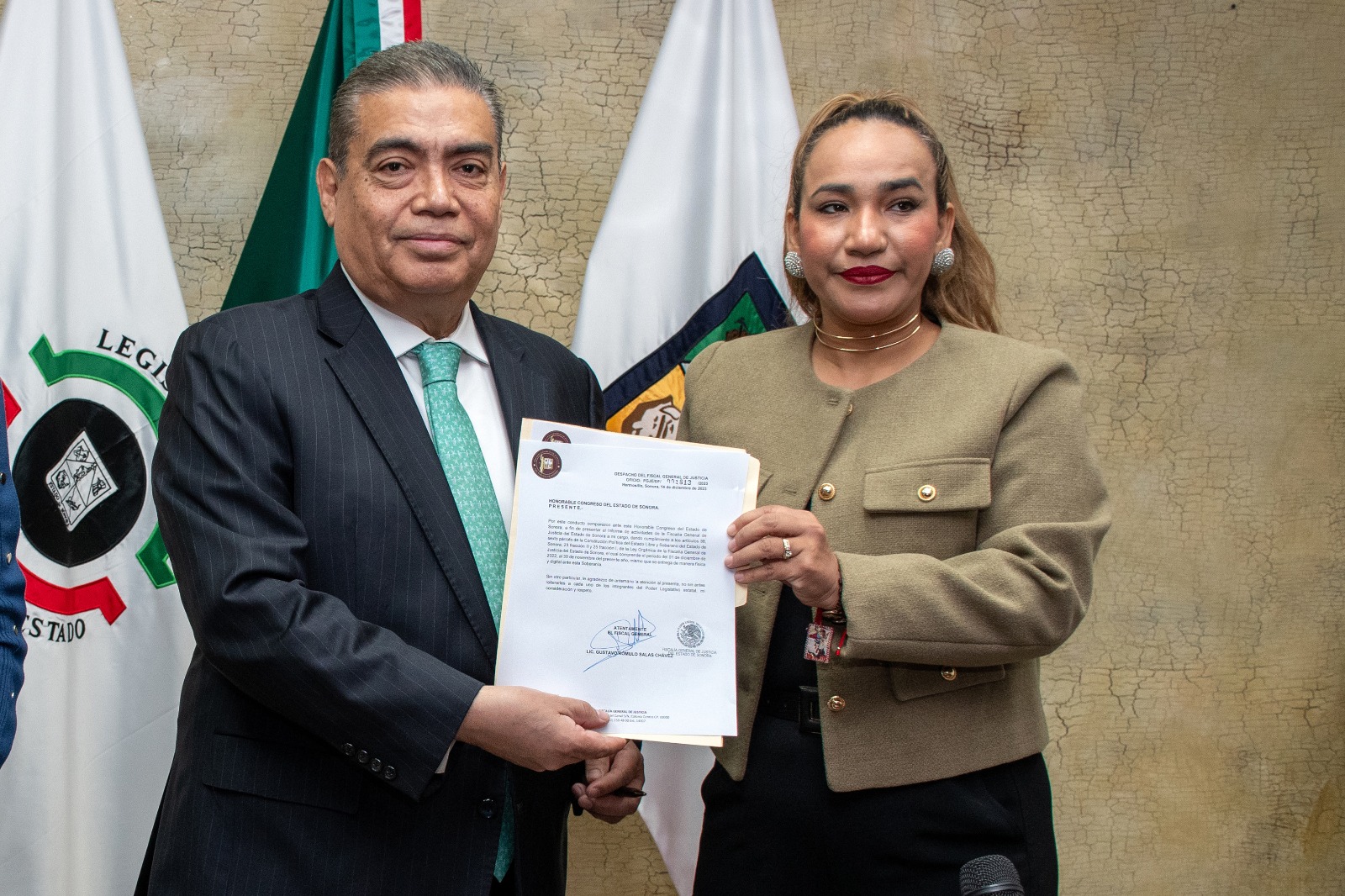 Entrega Fiscalía General de Justicia del Estado de Sonora Informe Anual de Actividades al Poder Legislativo
