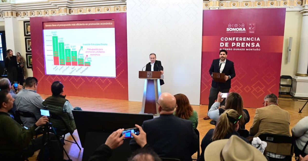 Recibe Sonora inversión extranjera directa superior a los dos mil 500 millones de dólares