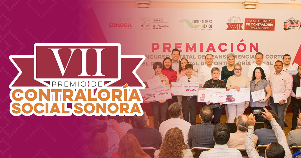 Convocan al XVII premio de Contraloría Social Sonora 2024