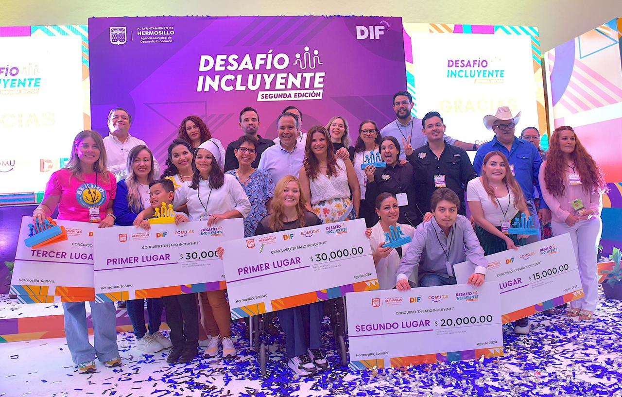 Premian Patty Ruibal y Toño Astiazarán a ganadores de Desafío Incluyente