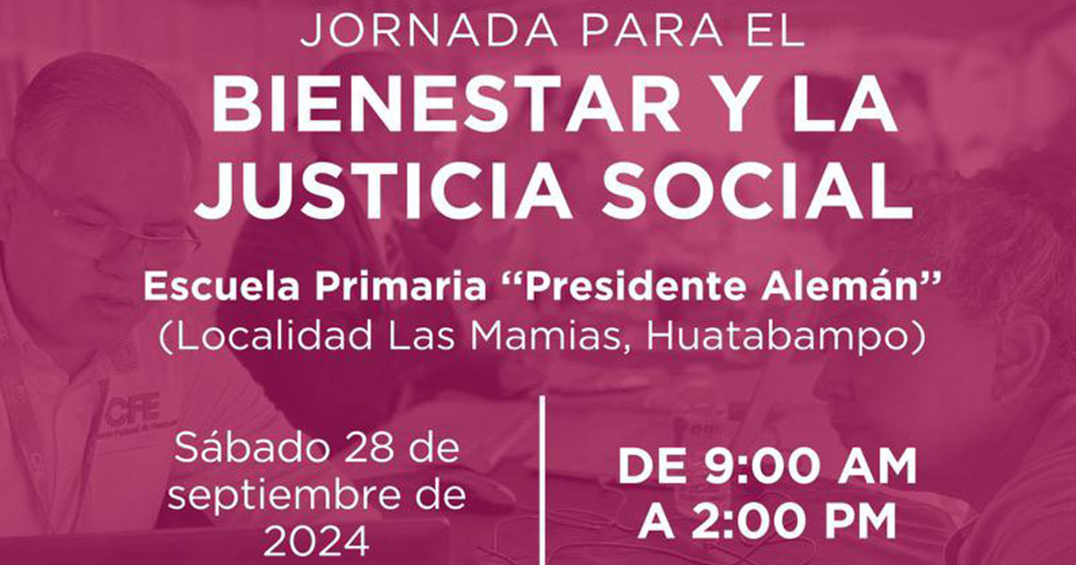 Llevará Gobierno de Sonora Jornada para el Bienestar y la Justicia Social a Huatabampo