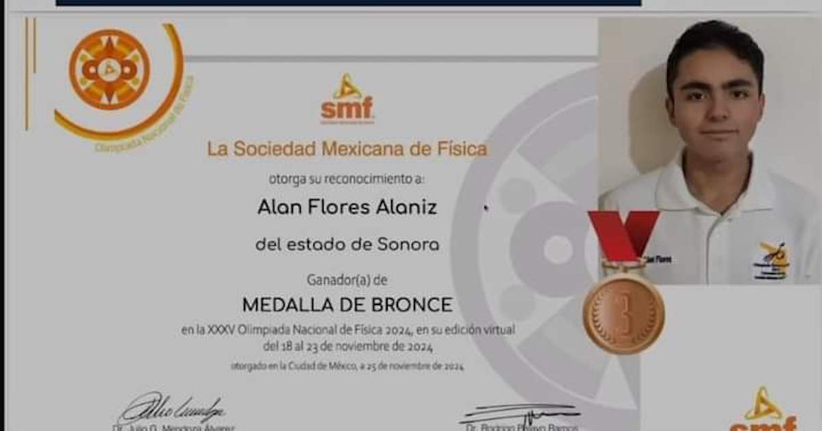 Ganan alumnos de Cobach Sonora medallas en Olimpiada Nacional de Física 2024