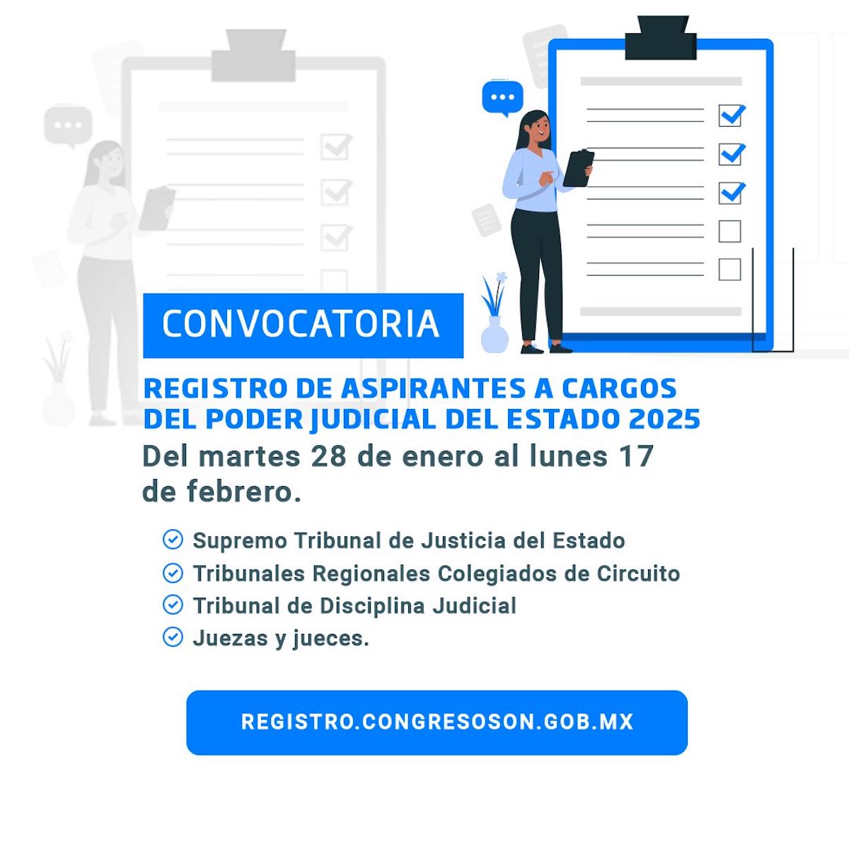 Hoy, último día para registrarse en convocatoria a cargos de personas juzgadoras del Poder Judicial local Hoy, último día para registrarse en convocatoria a cargos de personas juzgadoras del Poder Judicial local