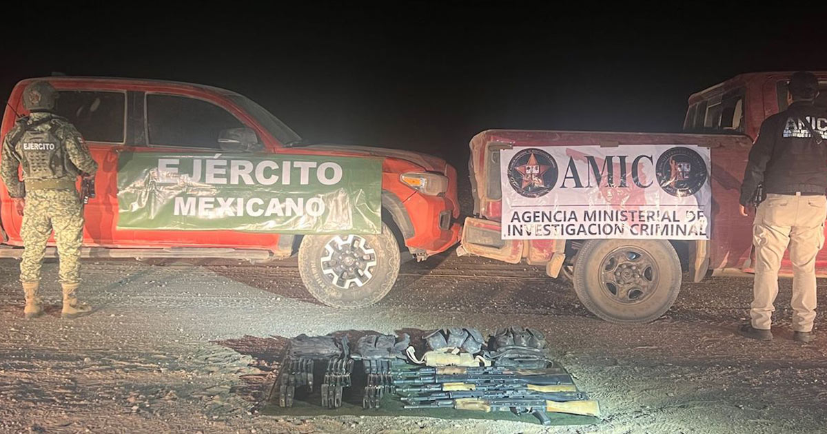 Aseguran armamento y vehículos con reporte de robo en operativo conjunto en Sonoyta