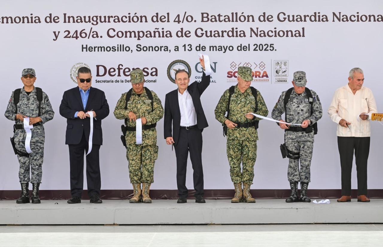Inauguran Gobernador Durazo y General Trevilla instalaciones de la Guardia Nacional para fortalecer la seguridad en Sonora