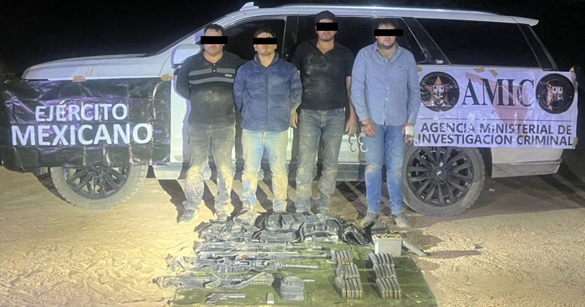 Detienen a cuatro sujetos armados en operativo conjunto en Sonoyta