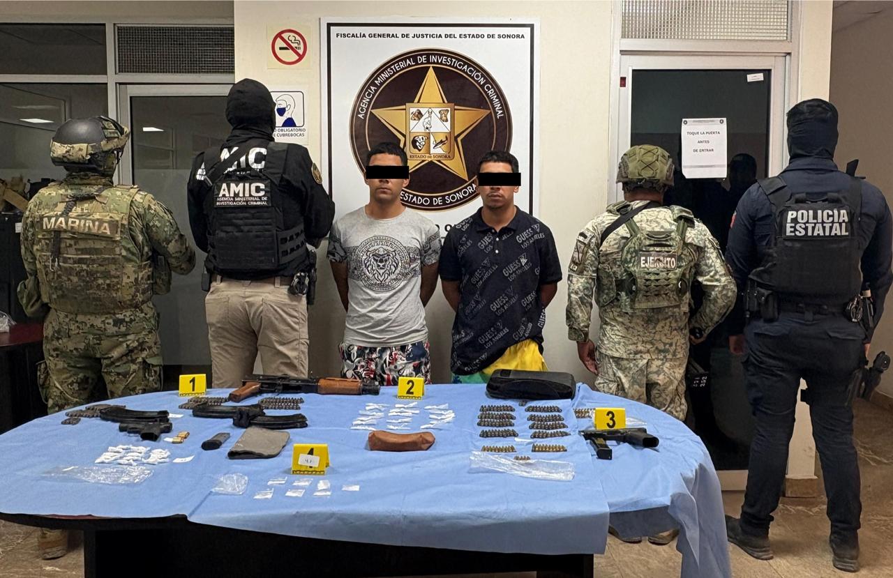 Aseguran armamento y droga en cateo realizado en Ciudad Obregón; hay dos detenidos Aseguran armamento y droga en cateo realizado en Ciudad Obregón; hay dos detenidos