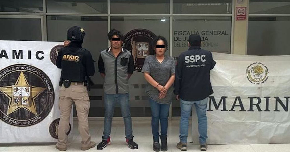 Capturadas dos personas con droga en cateo coordinado en Caborca