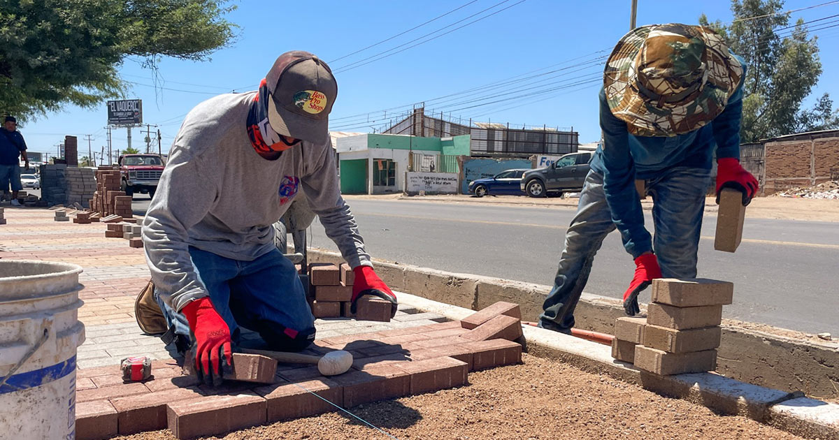 Avanza Gobierno de Hermosillo trabajos en parque lineal en el bulevar Lázaro Cárdenas